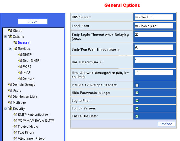 ตัวอย่างหน้าจอ Web Interface for Admin
